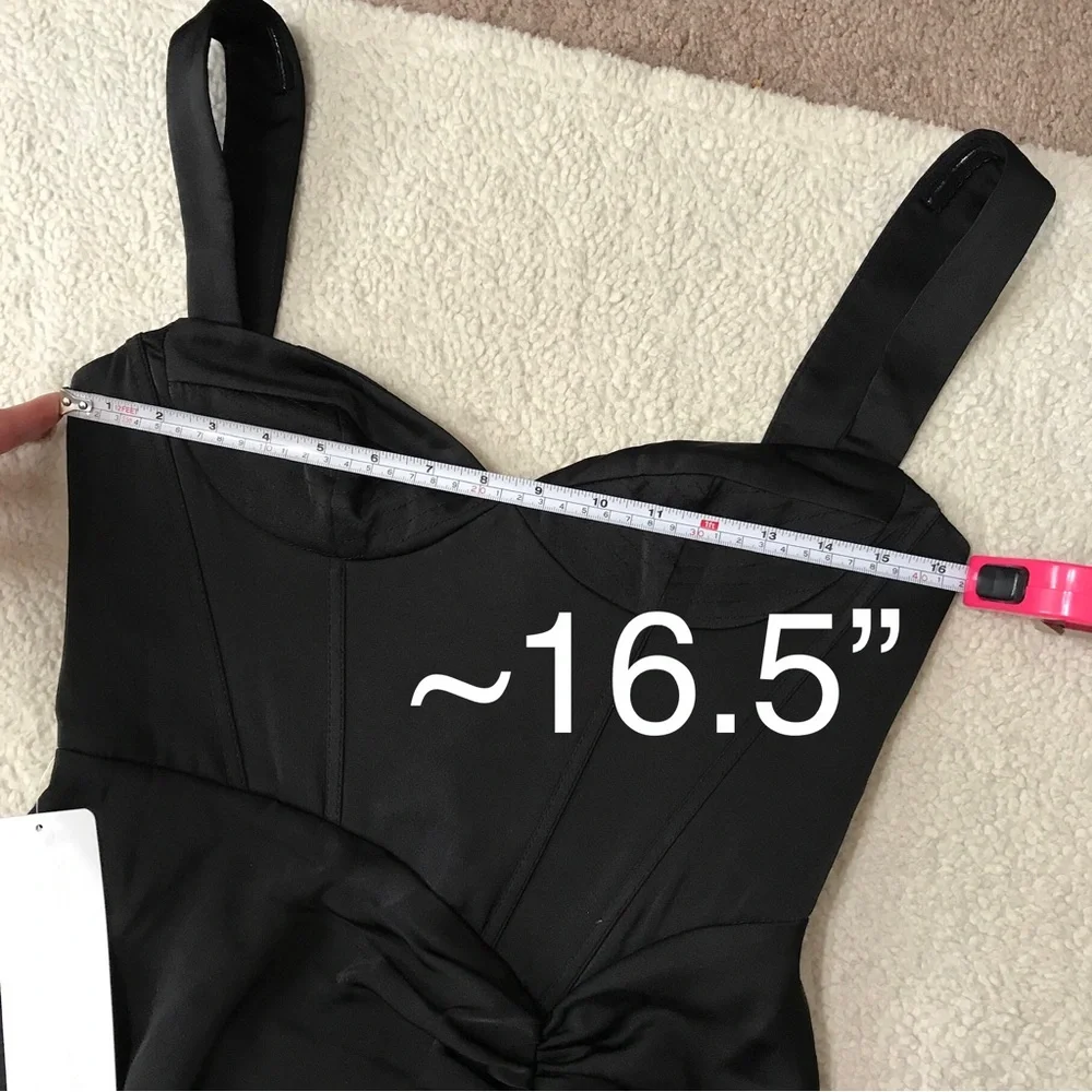 Christian Siriano Azazie Black Bustier Maxi Dress Satin Sweetheart Size 4 - Picture 8 of 16